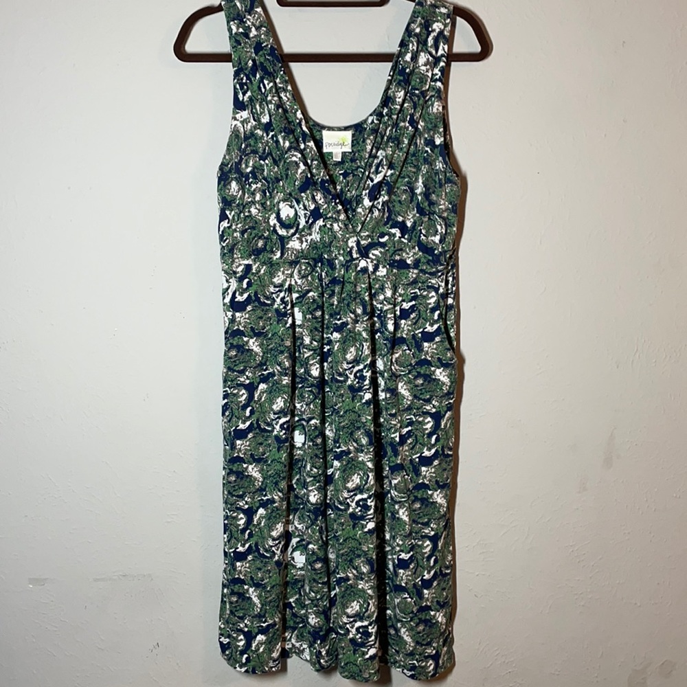 Dress with faux wrap and pockets